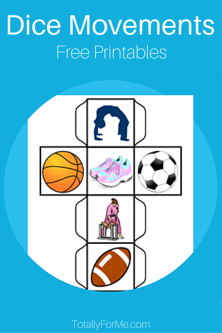 Dice movement sports activities for kids who are non readers.